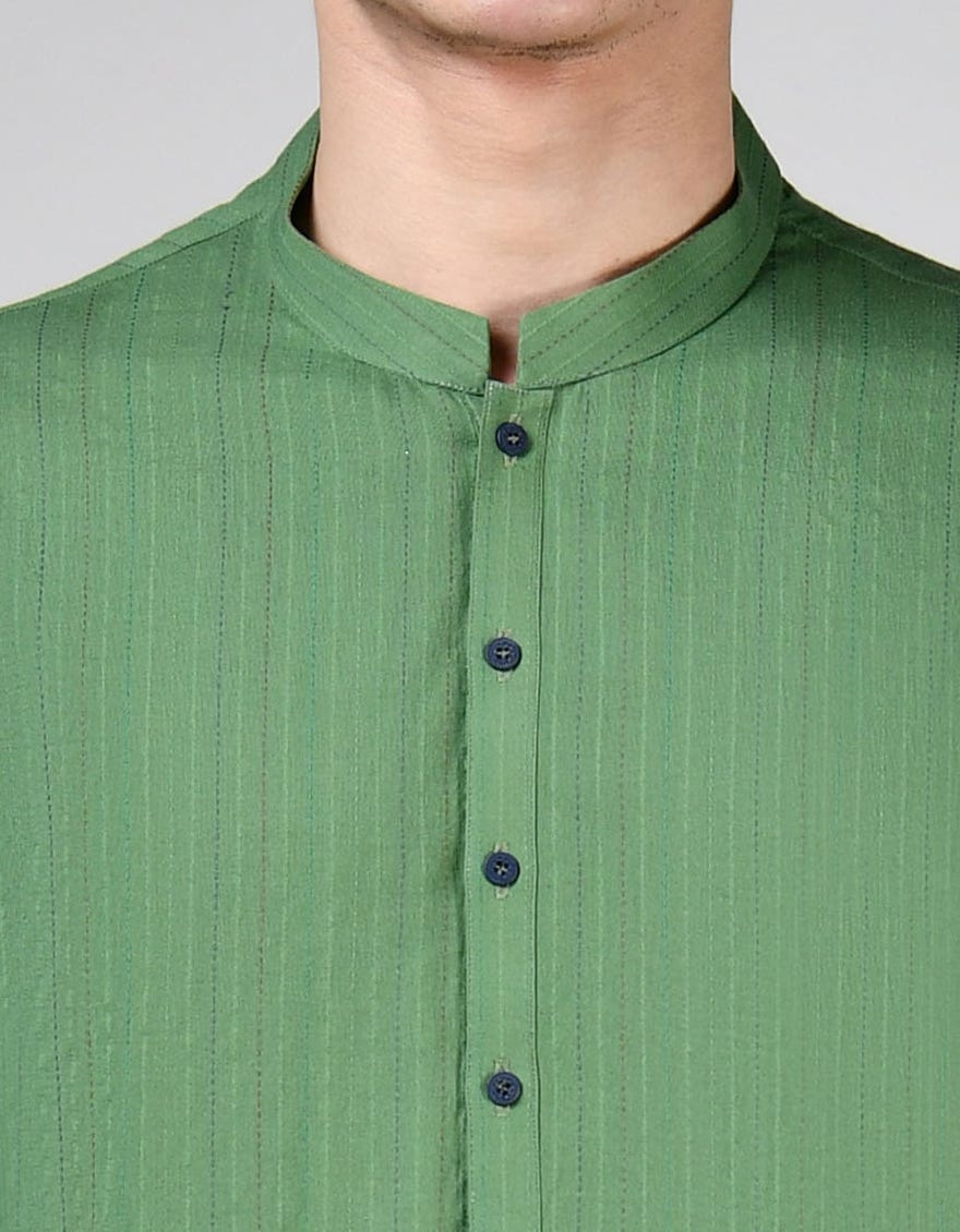 GREEN COTTON KURTA | JTK-A-46488