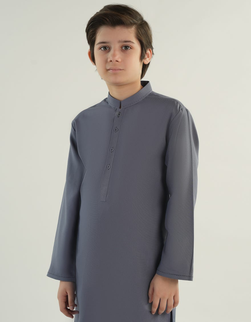PIGEON BLUE BLENDED KAMEEZ SHALWAR | JCKS-A-46504
