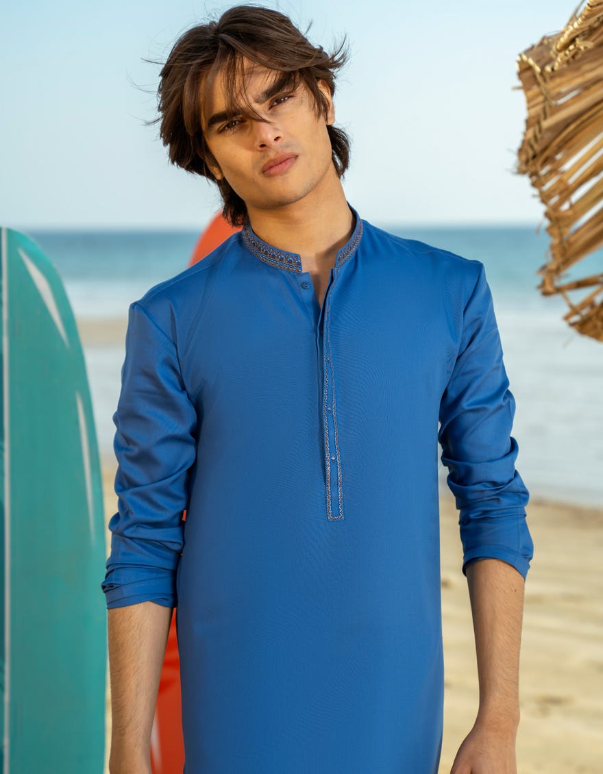 BLUE BLENDED KURTA | JTK-A-46543