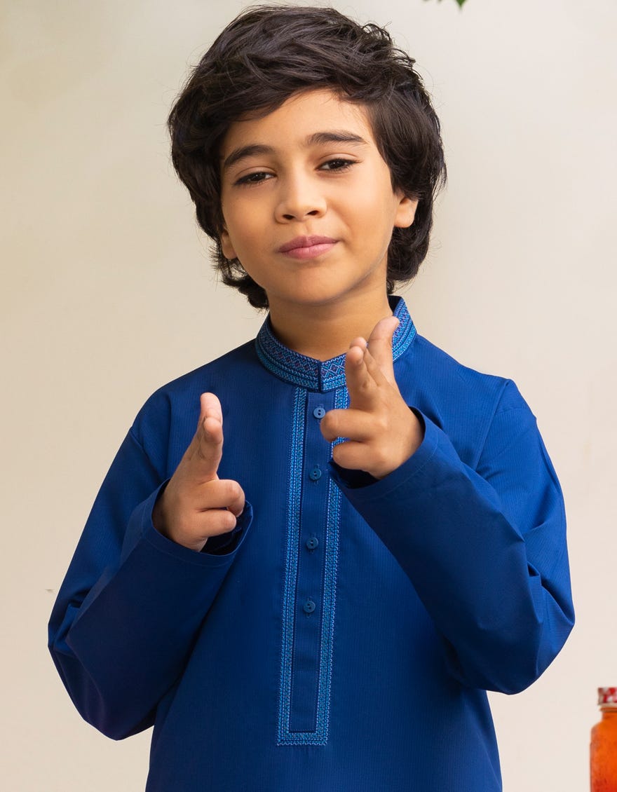 BLUE BLENDED KAMEEZ SHALWAR | JCKS-A-46556