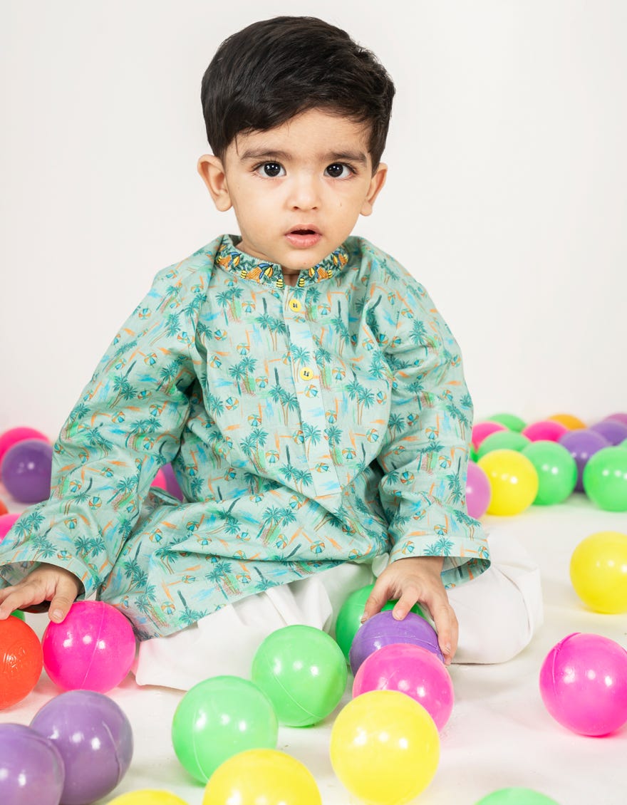 LIGHT GREEN COTTON KAMEEZ SHALWAR | JJIKS-A-46606