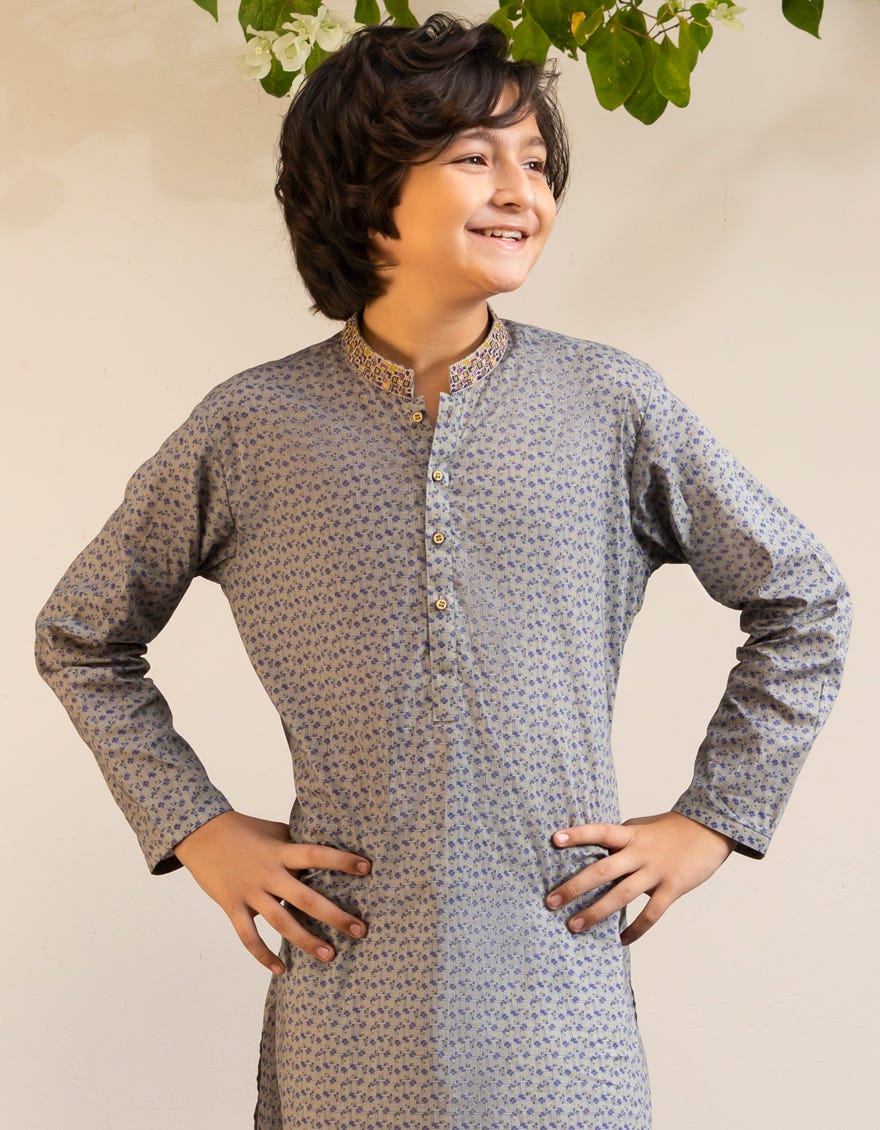 GREY COTTON KURTA | JCK-A-46608
