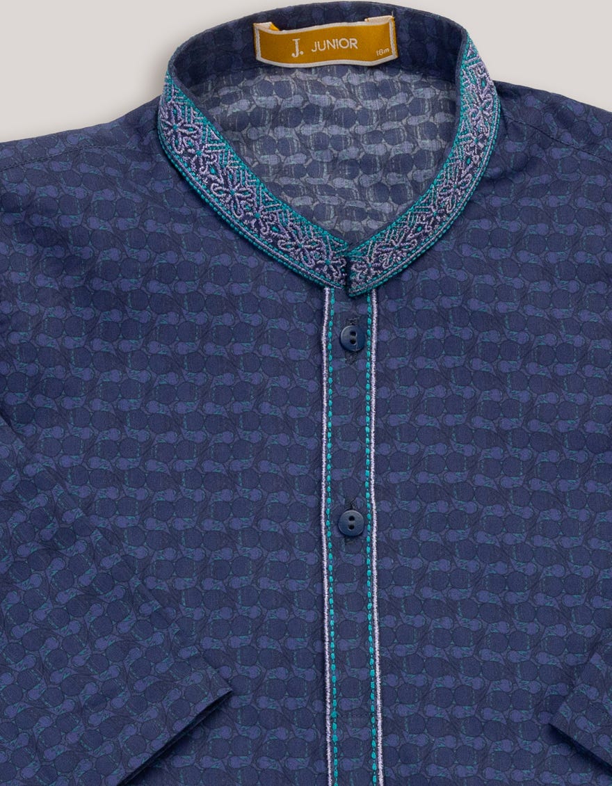 BLUE COTTON KAMEEZ SHALWAR