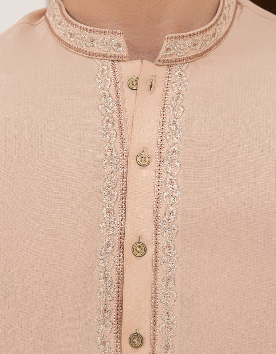 PEACH BLENDED KAMEEZ SHALWAR