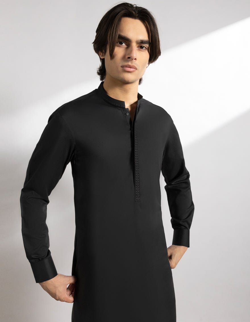 BLACK BLENDED KAMEEZ SHALWAR