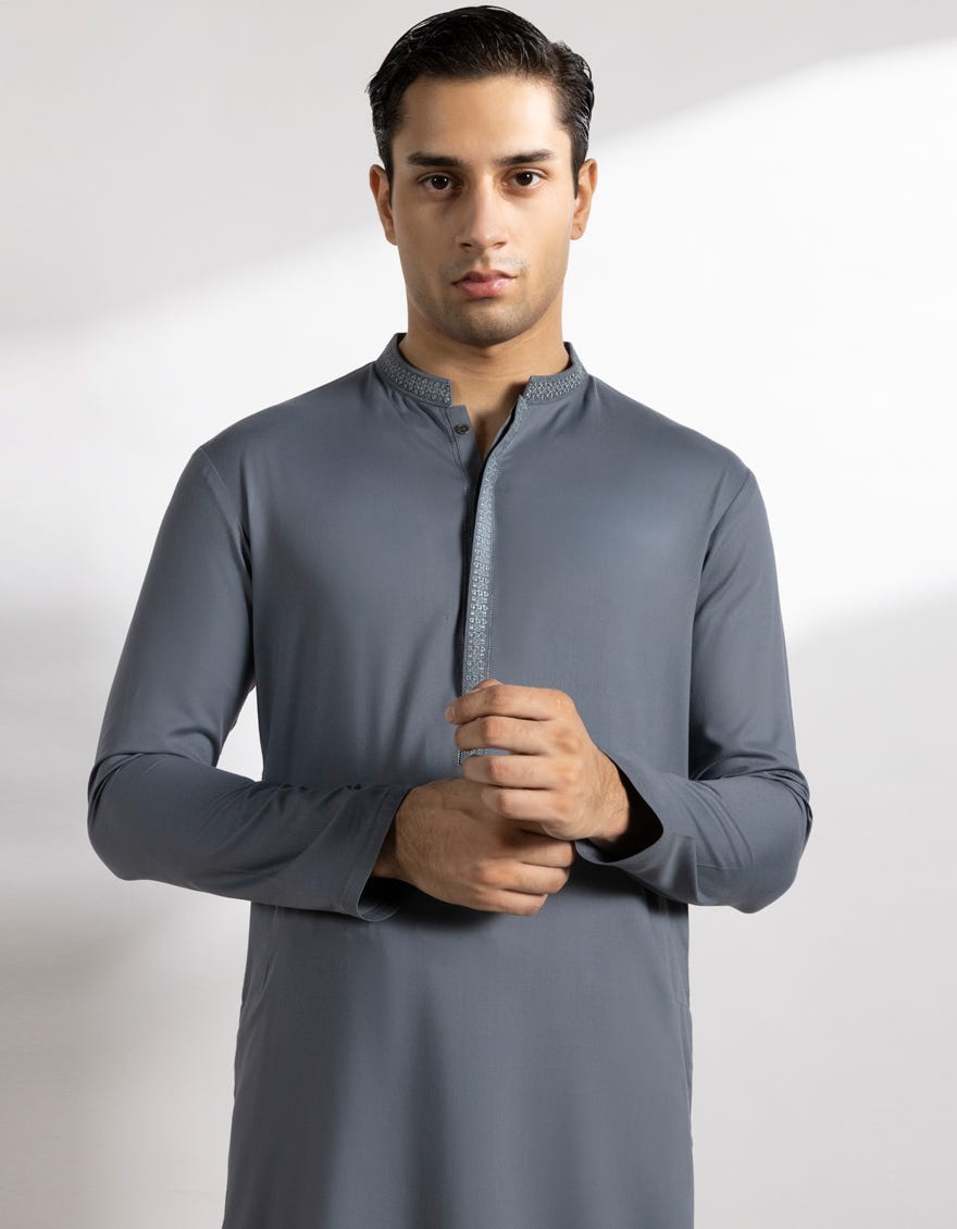 GREY BLENDED KAMEEZ SHALWAR