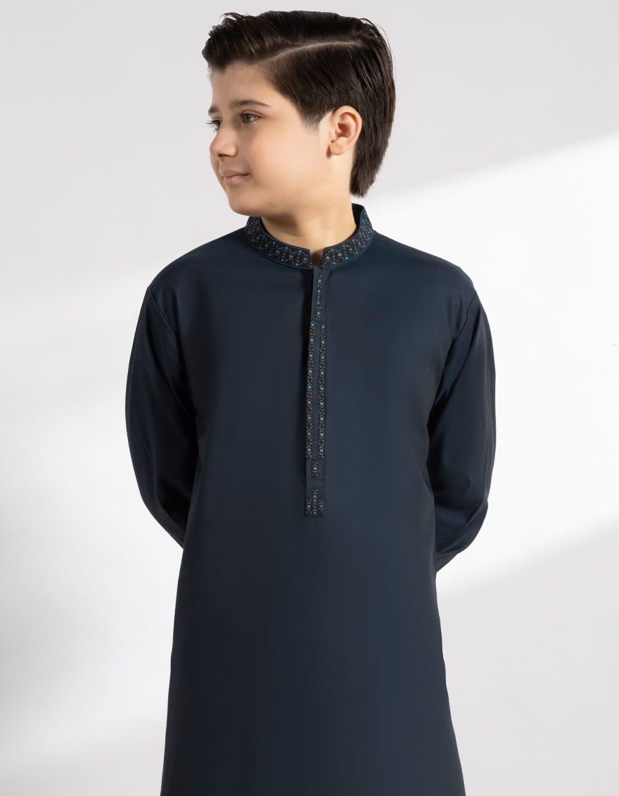 TEAL COTTON KURTA TROUSERS