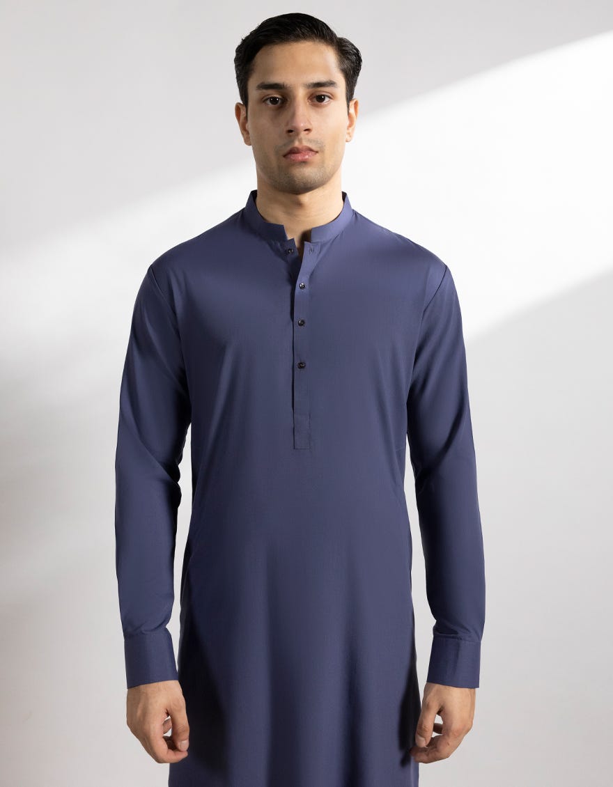 INDIGO BLENDED KAMEEZ SHALWAR