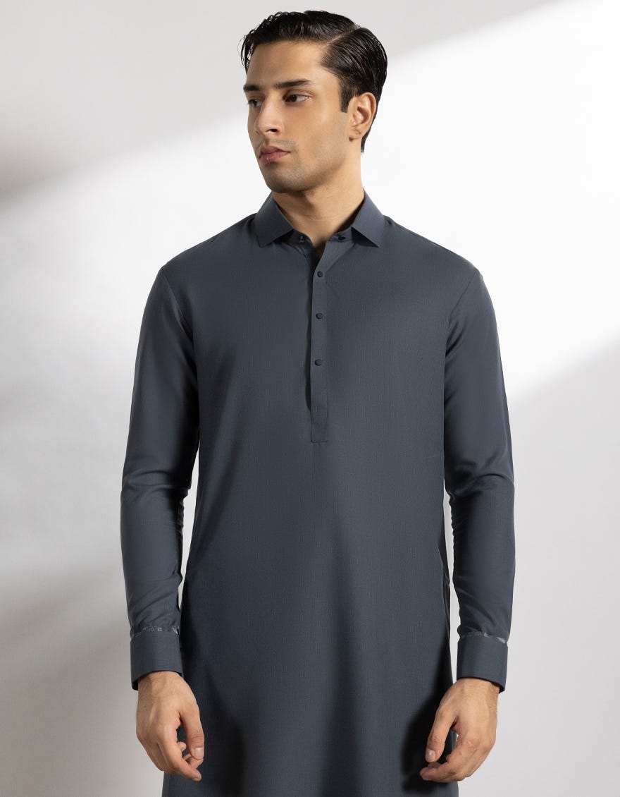 GREY BLENDED KAMEEZ SHALWAR