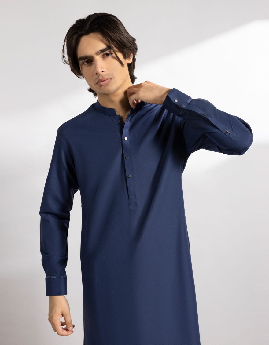 BLUE BLENDED KAMEEZ SHALWAR