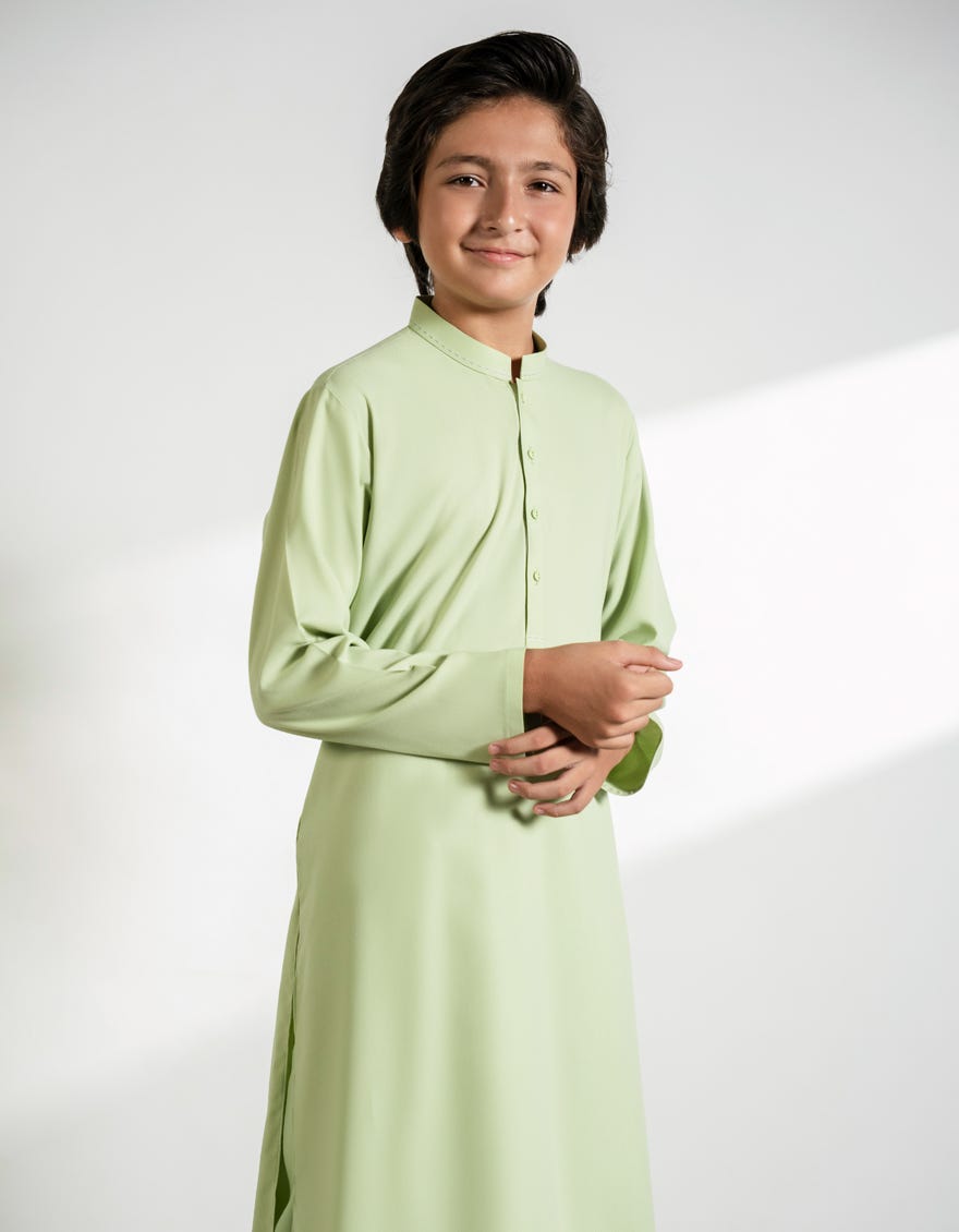 LIGHT GREEN BLENDED KAMEEZ SHALWAR