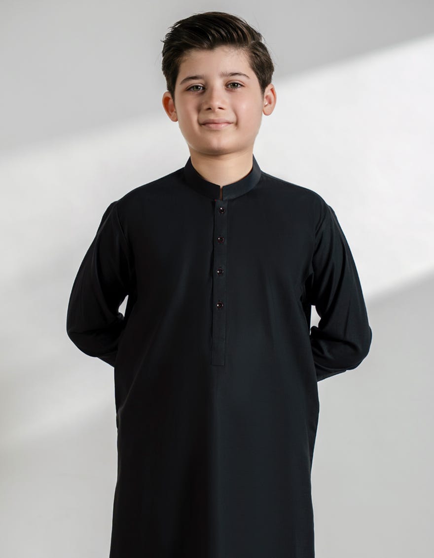 BLACK COTTON KURTA TROUSERS