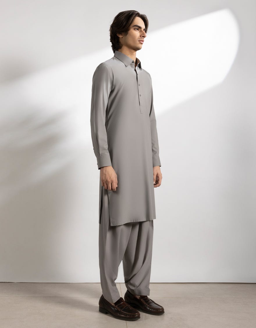 GREY BLENDED KAMEEZ SHALWAR