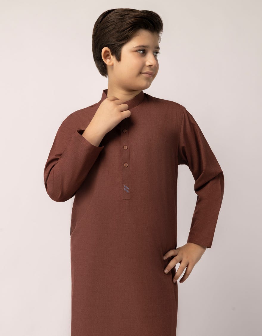 RUST BROWN CASUAL KAMEEZ SHALWAR