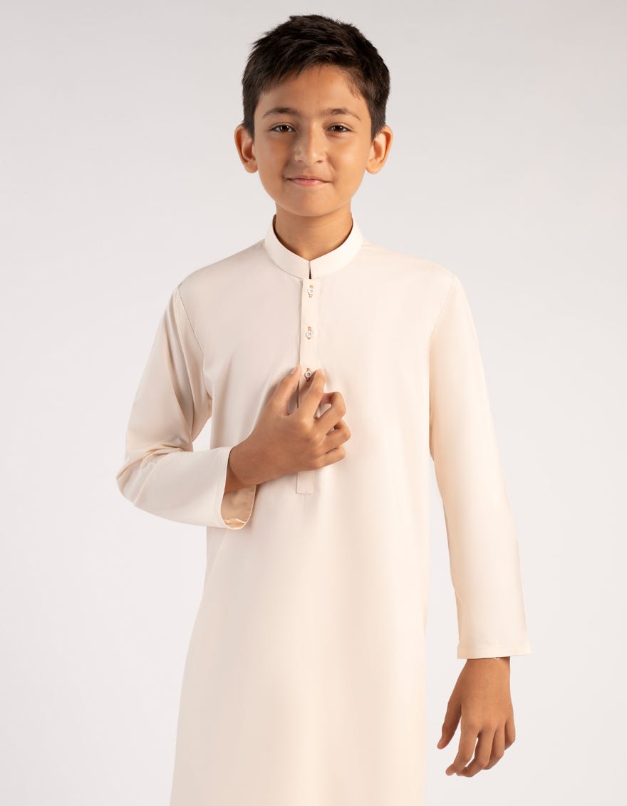 LIGHT PEACH BLENDED KAMEEZ SHALWAR