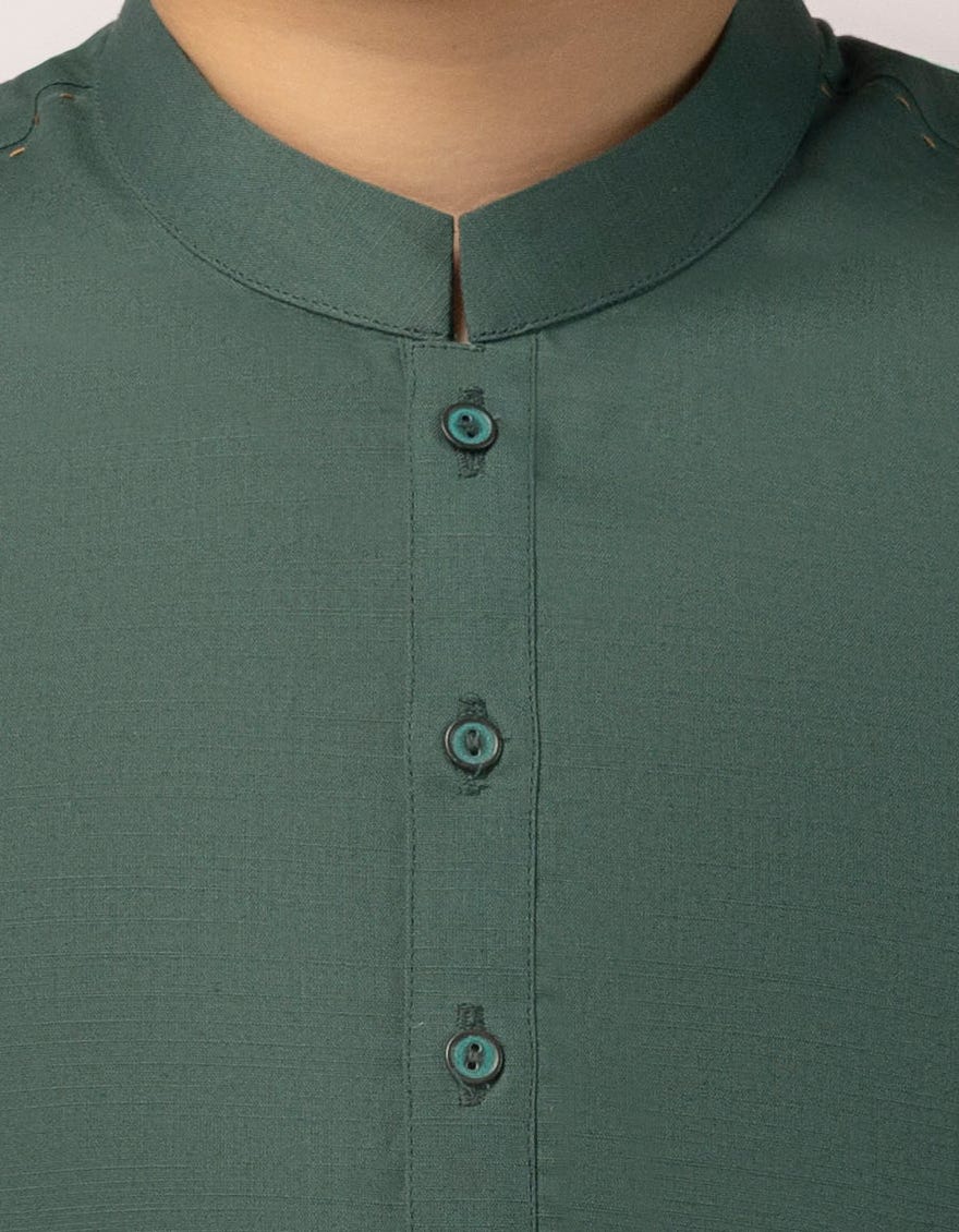 GREEN COTTON KAMEEZ SHALWAR