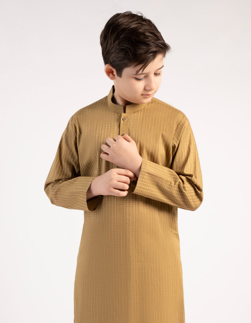 CAMEL BROWN COTTON KURTA
