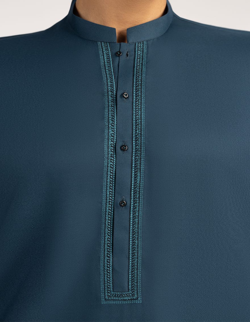 TEAL BLENDED SEMI-FORMAL KURTA