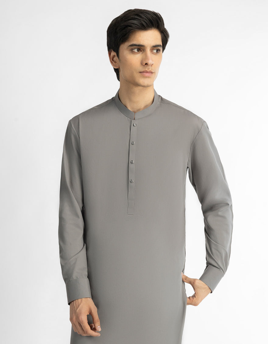 GREY PLAIN KAMEEZ SHALWAR