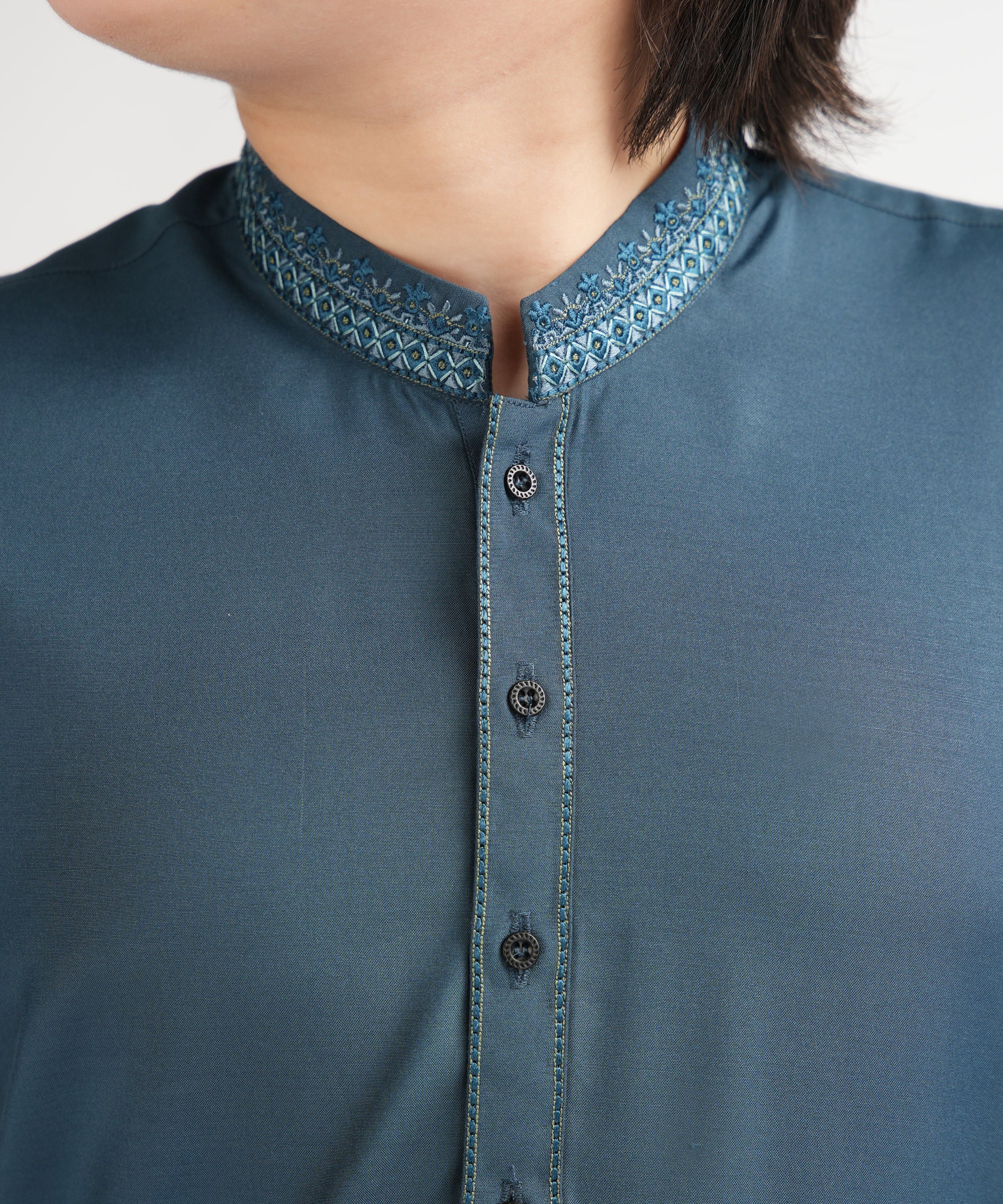 TEAL SEMI-FORMAL KAMEEZ SHALWAR