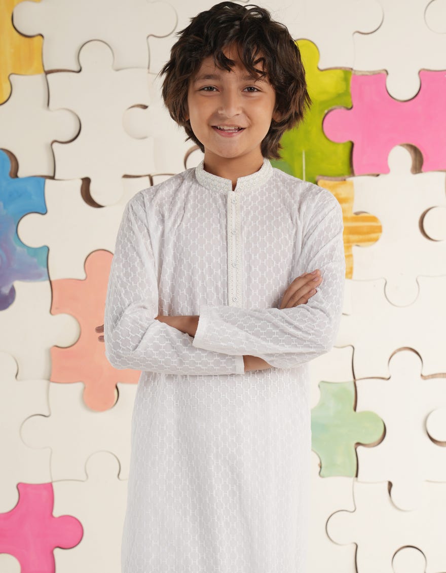 WHITE COTTON KURTA | JCK-A-47317