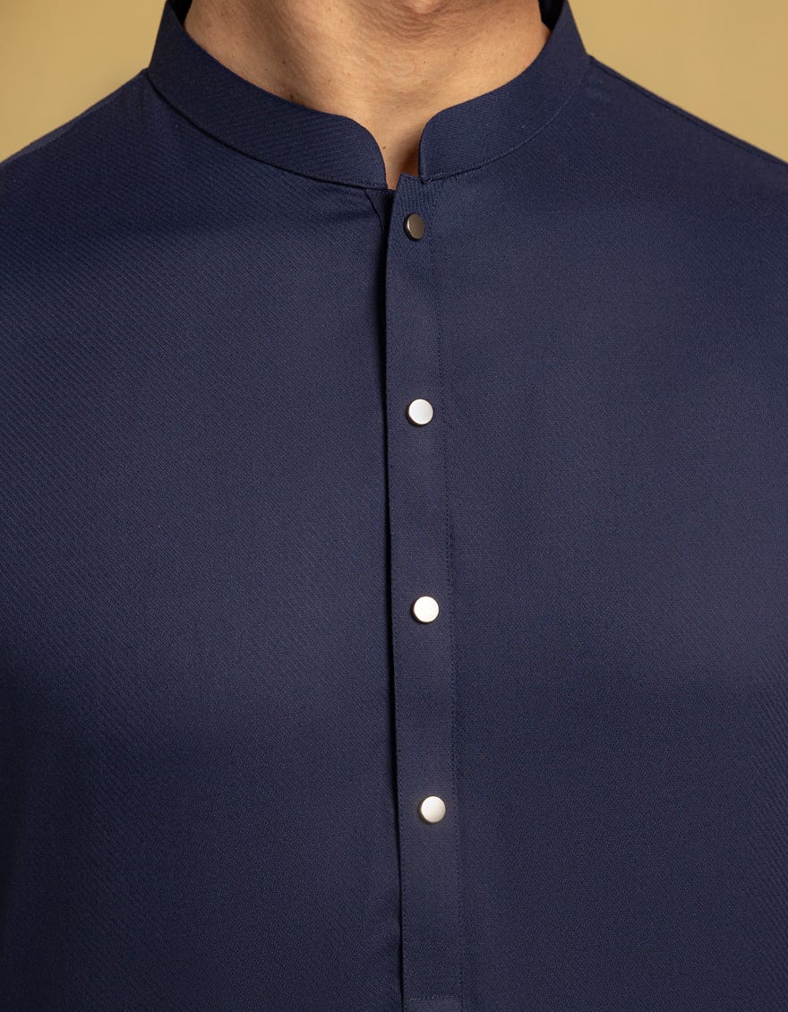 NAVY BLUE BLENDED CASUAL KAMEEZ SHALWAR