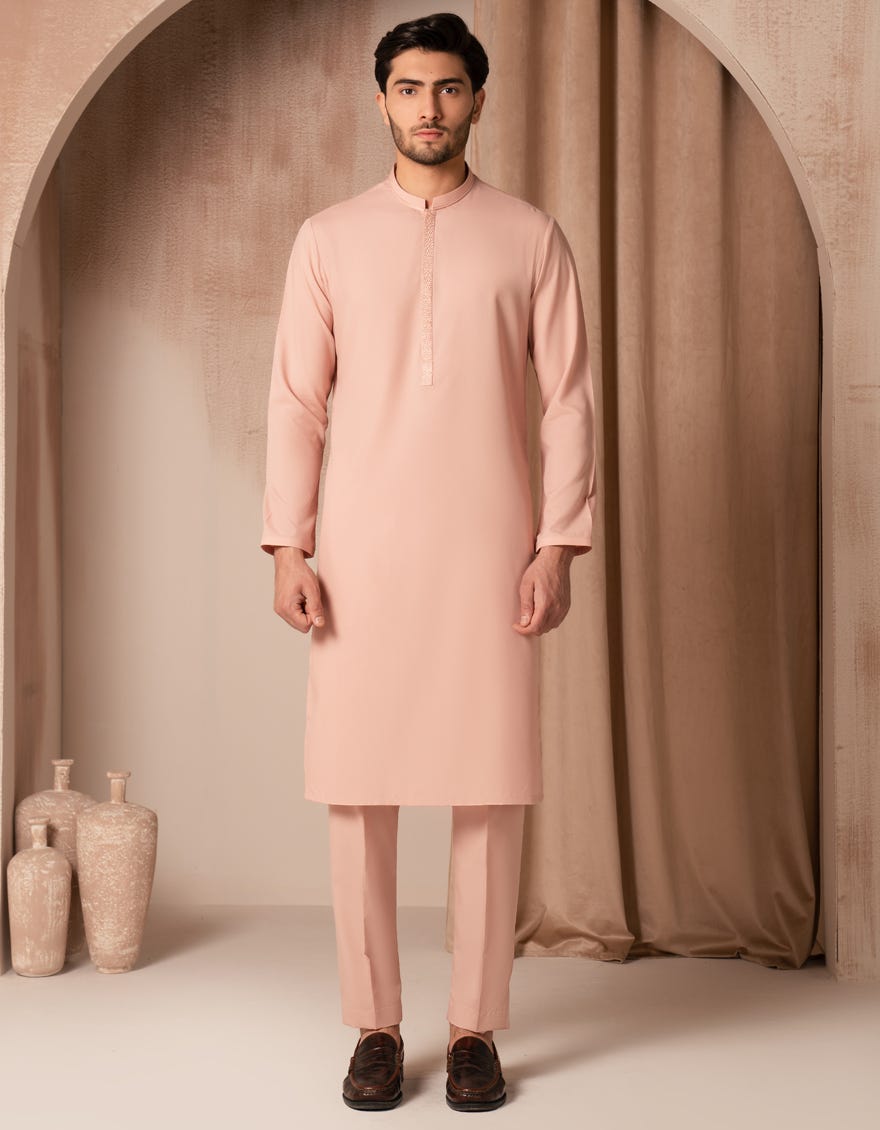 PINK BLENDED KURTA TROUSERS