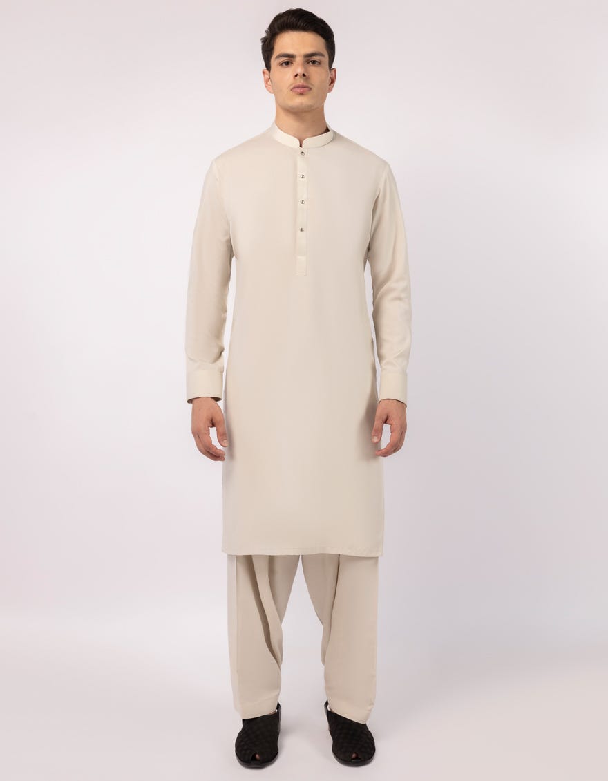LIGHT GREY PLAIN KAMEEZ SHALWAR
