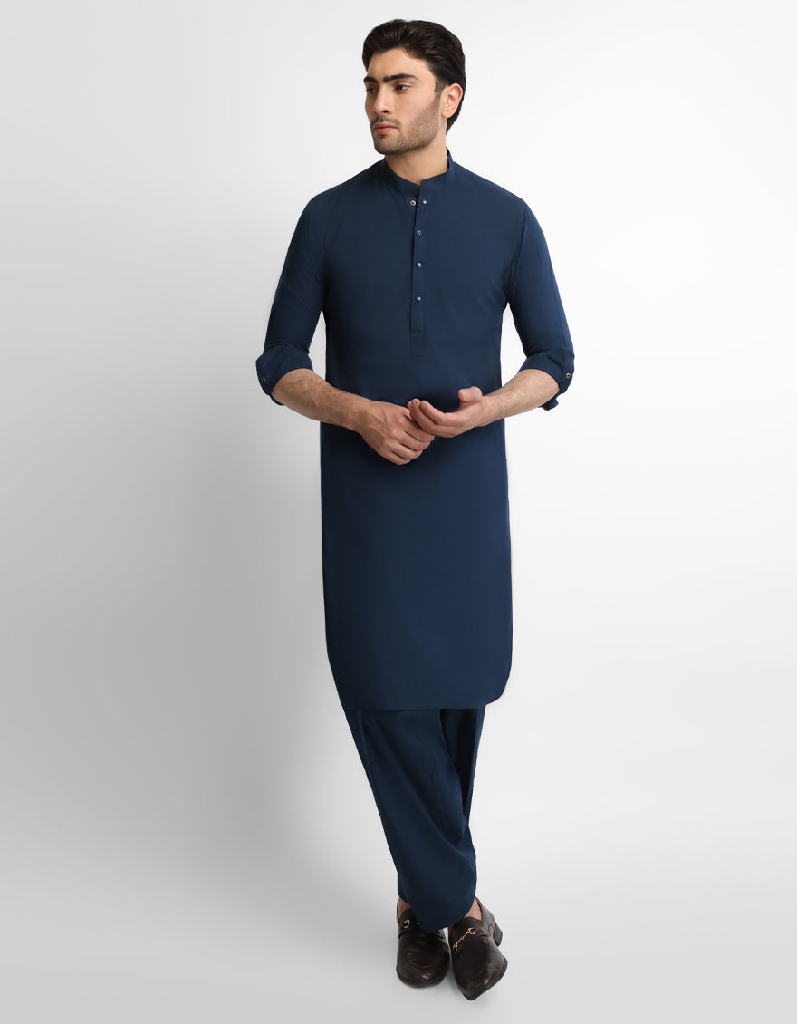 BLUE CASUAL KAMEEZ SHALWAR