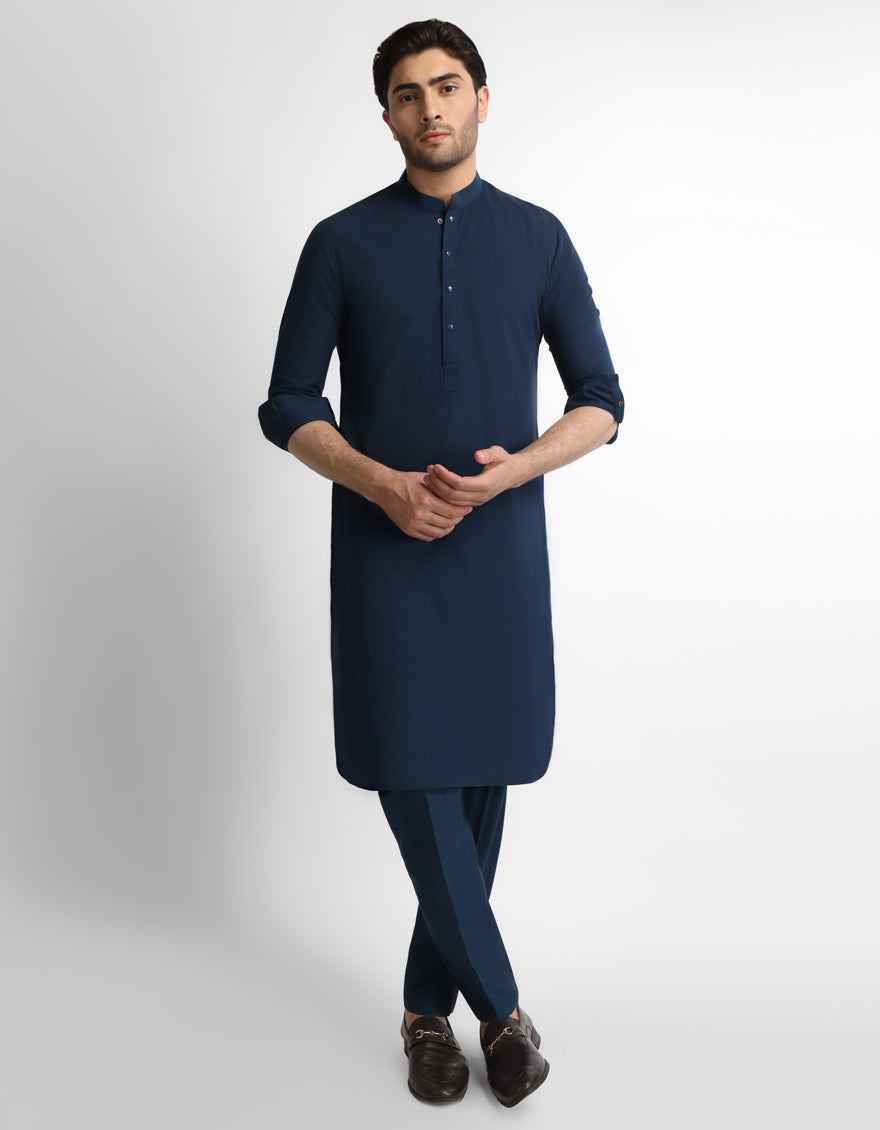 BLUE CASUAL KURTA TROUSERS