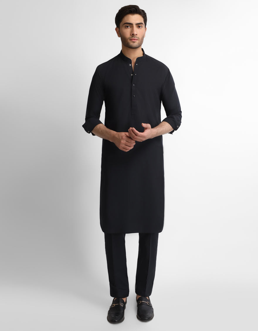 BLACK CASUAL KURTA TROUSERS