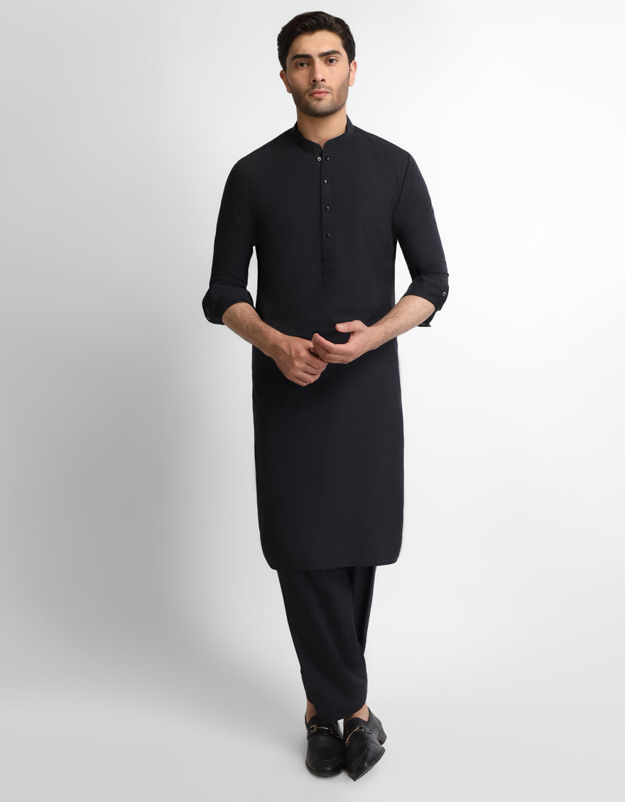 BLACK CASUAL KAMEEZ SHALWAR