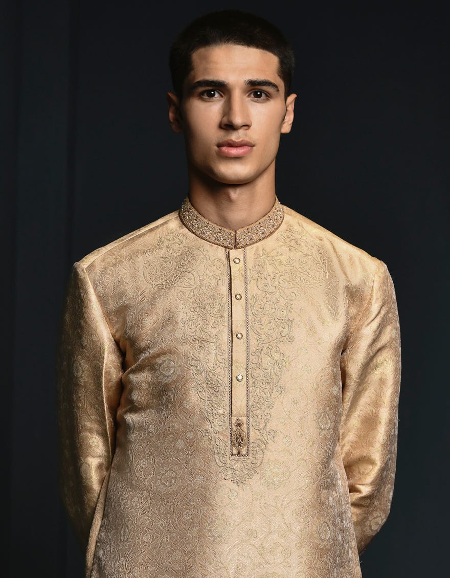 GOLD-BEIGE BLENDED SPECIAL KURTA | JTK-SP-A-48006