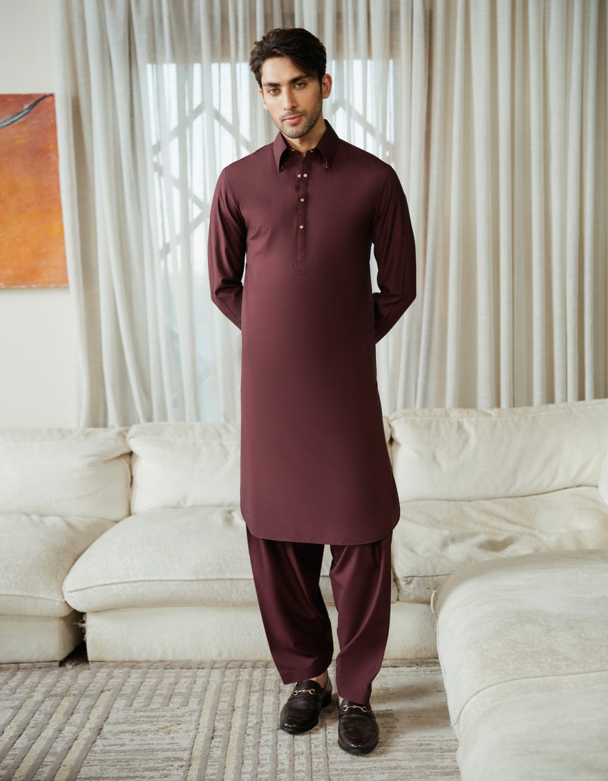 MAROON EXCLUSIVE KAMEEZ SHALWAR
