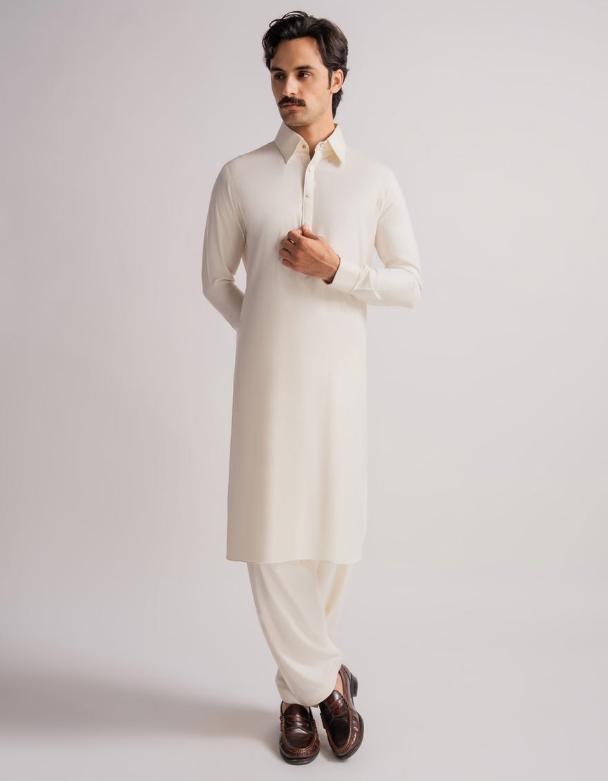 OFF WHITE FORMAL KAMEEZ SHALWAR