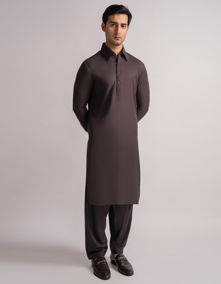 BROWN FORMAL KAMEEZ SHALWAR