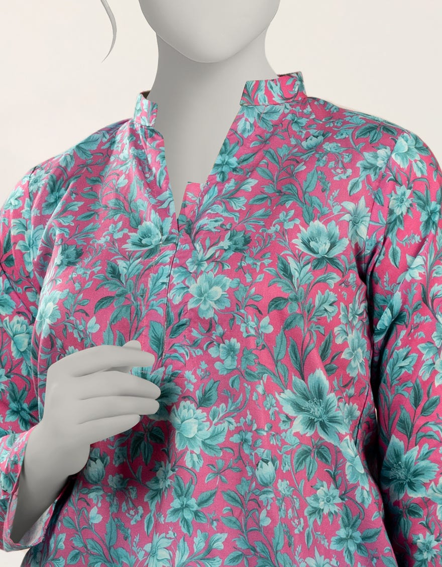 PINK DIGITAL PRINTED LAWN 2PC STITCHED