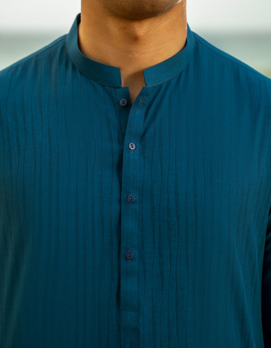 BLUE BLENDED KURTA TROUSER | JTKP-A-50013