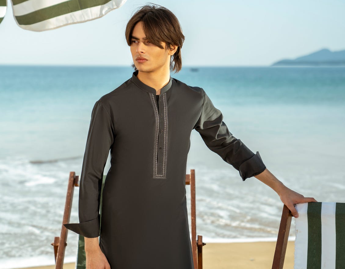DARK GREEN BLENDED KAMEEZ SHALWAR | JTKS-A-50037