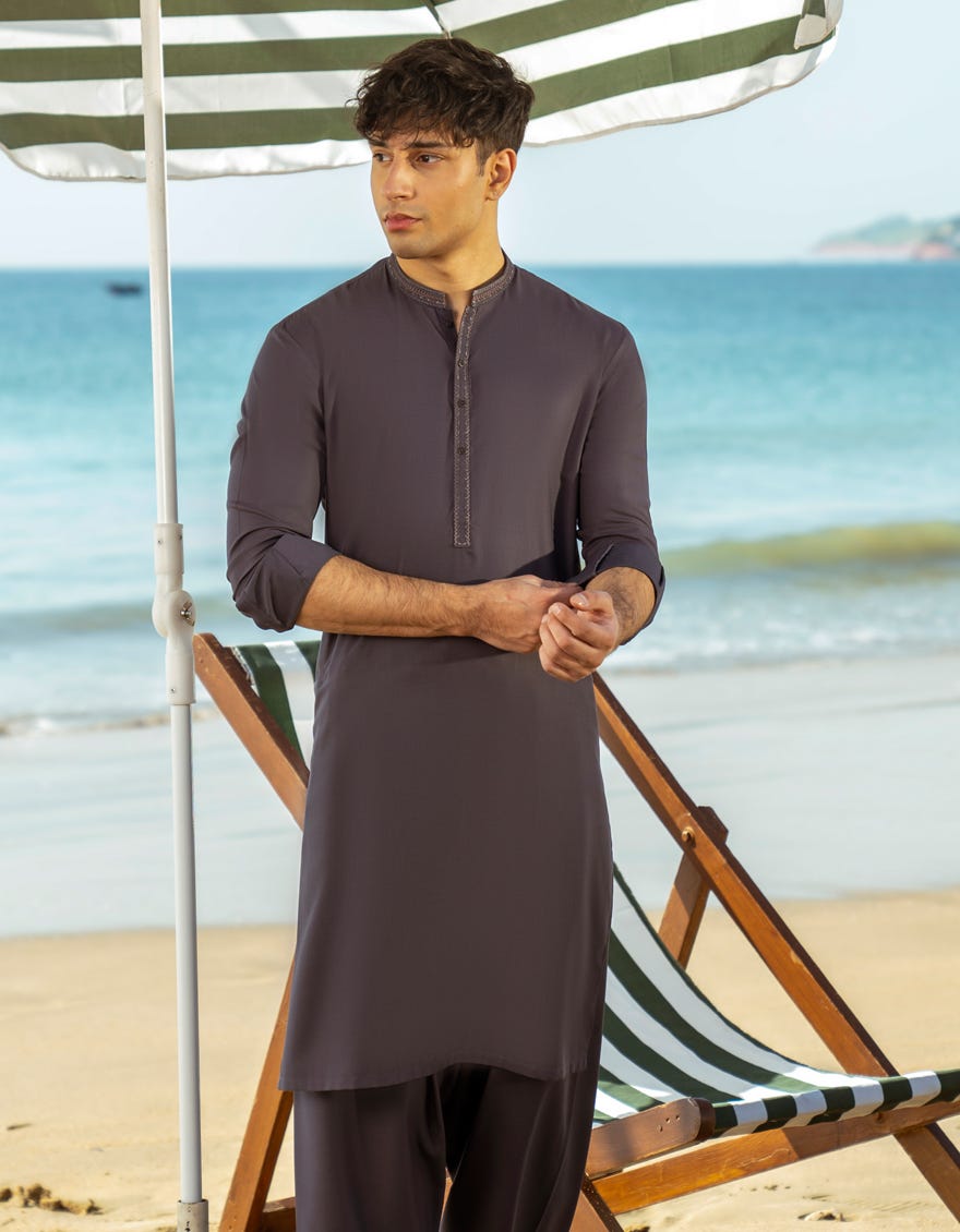 GREY BLENDED KAMEEZ SHALWAR | JTKS-A-50038