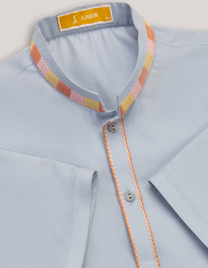 SKY BLUE BLENDED KAMEEZ SHALWAR