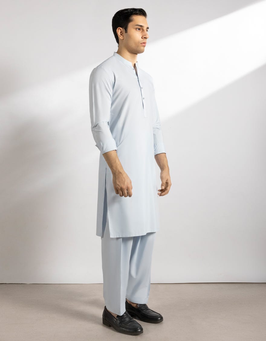 SKY BLUE BLENDED KAMEEZ SHALWAR