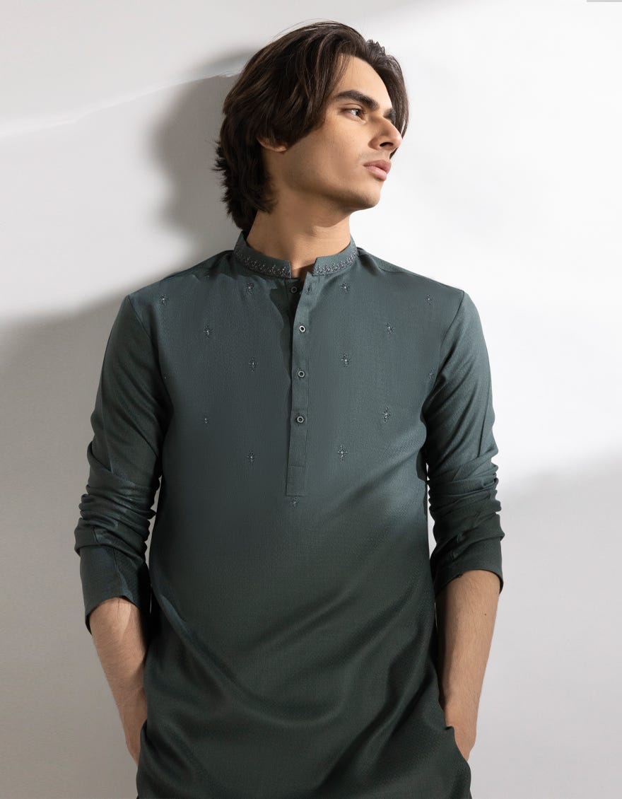 GREEN BLENDED KURTA