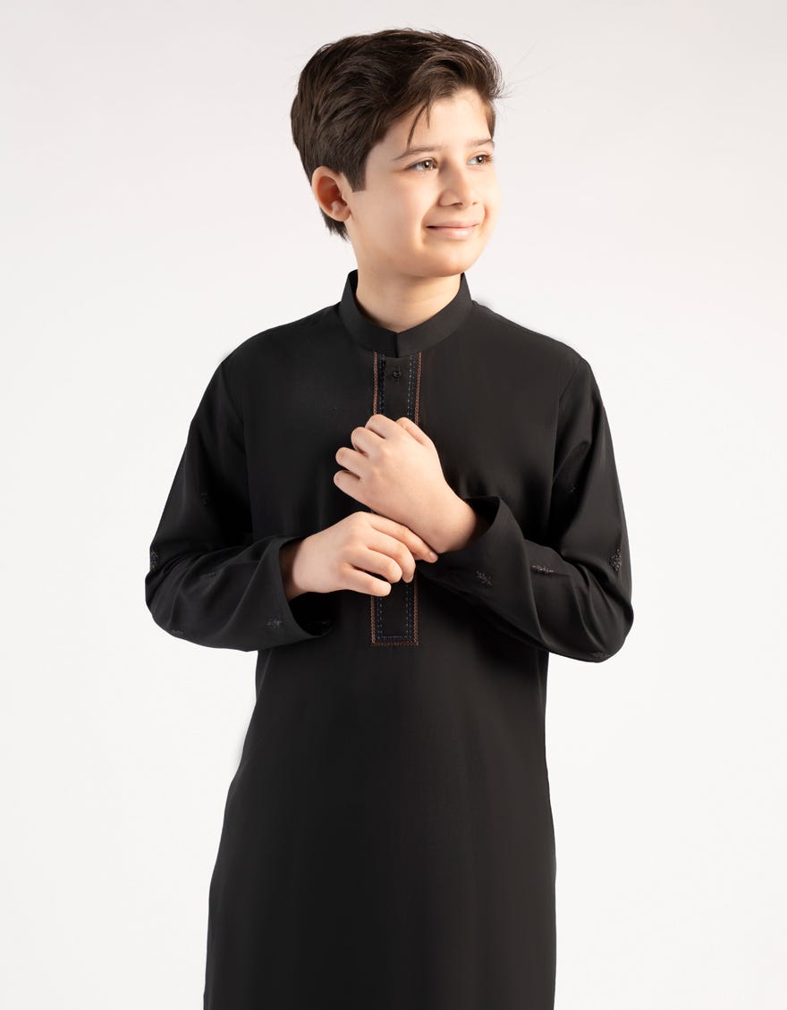 BLACK SEMI-FORMAL KURTA