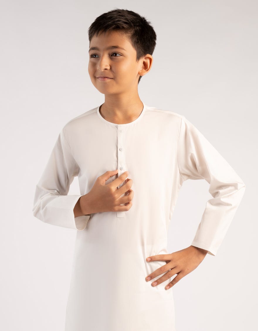 OFF WHITE COTTON PLAIN KURTA