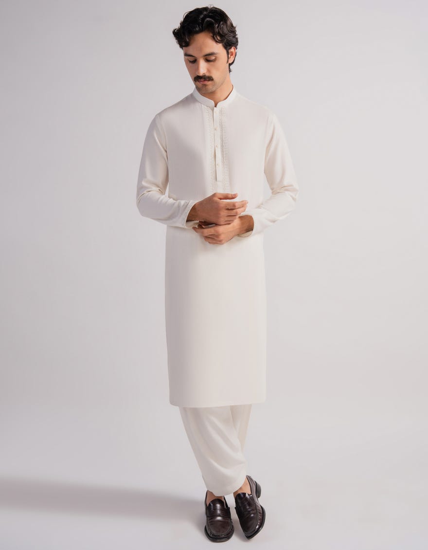 CREAM FORMAL KAMEEZ SHALWAR