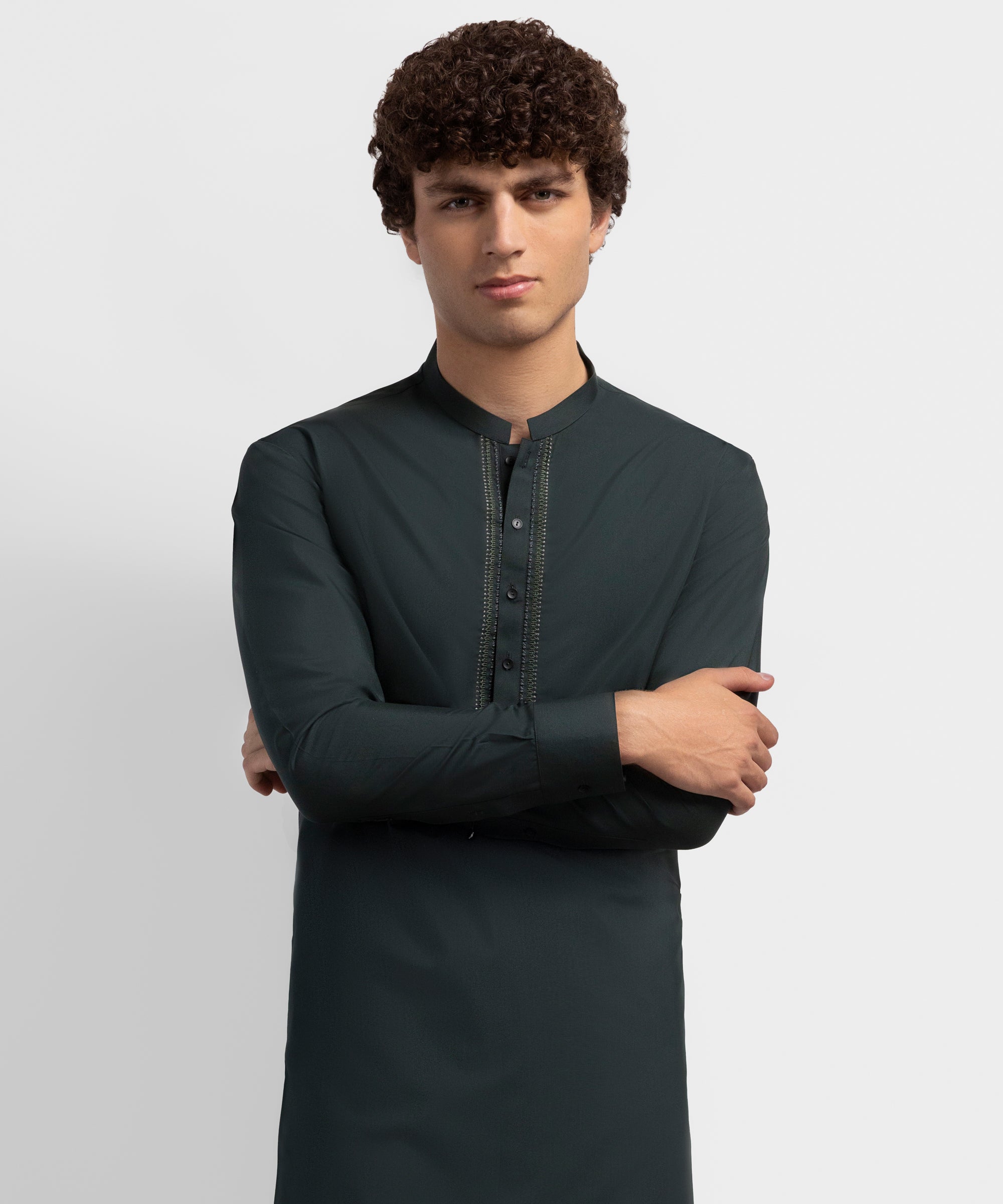 Dark Green Formal Kameez Shalwar