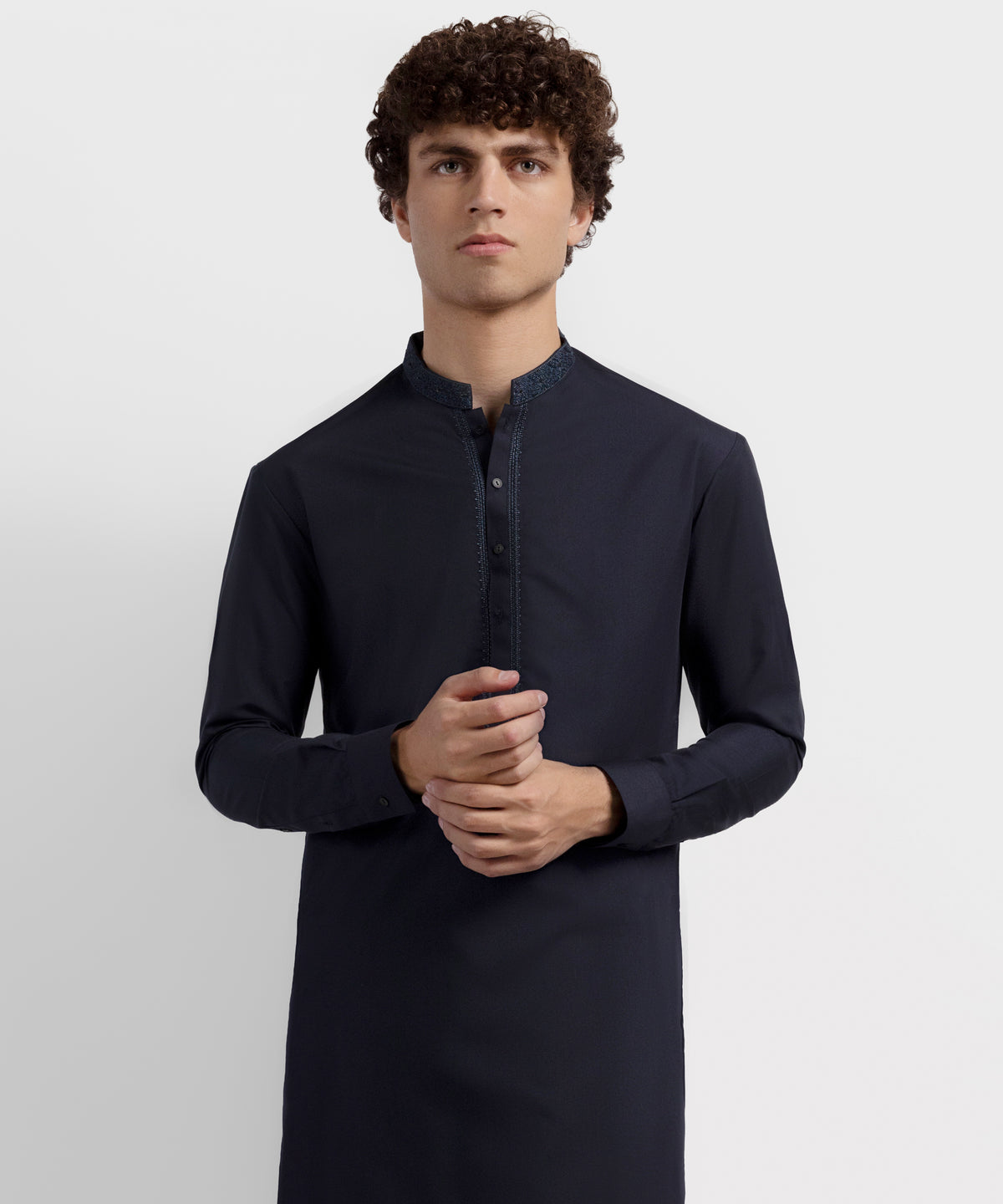 Navy Blue Formal Kameez Shalwar