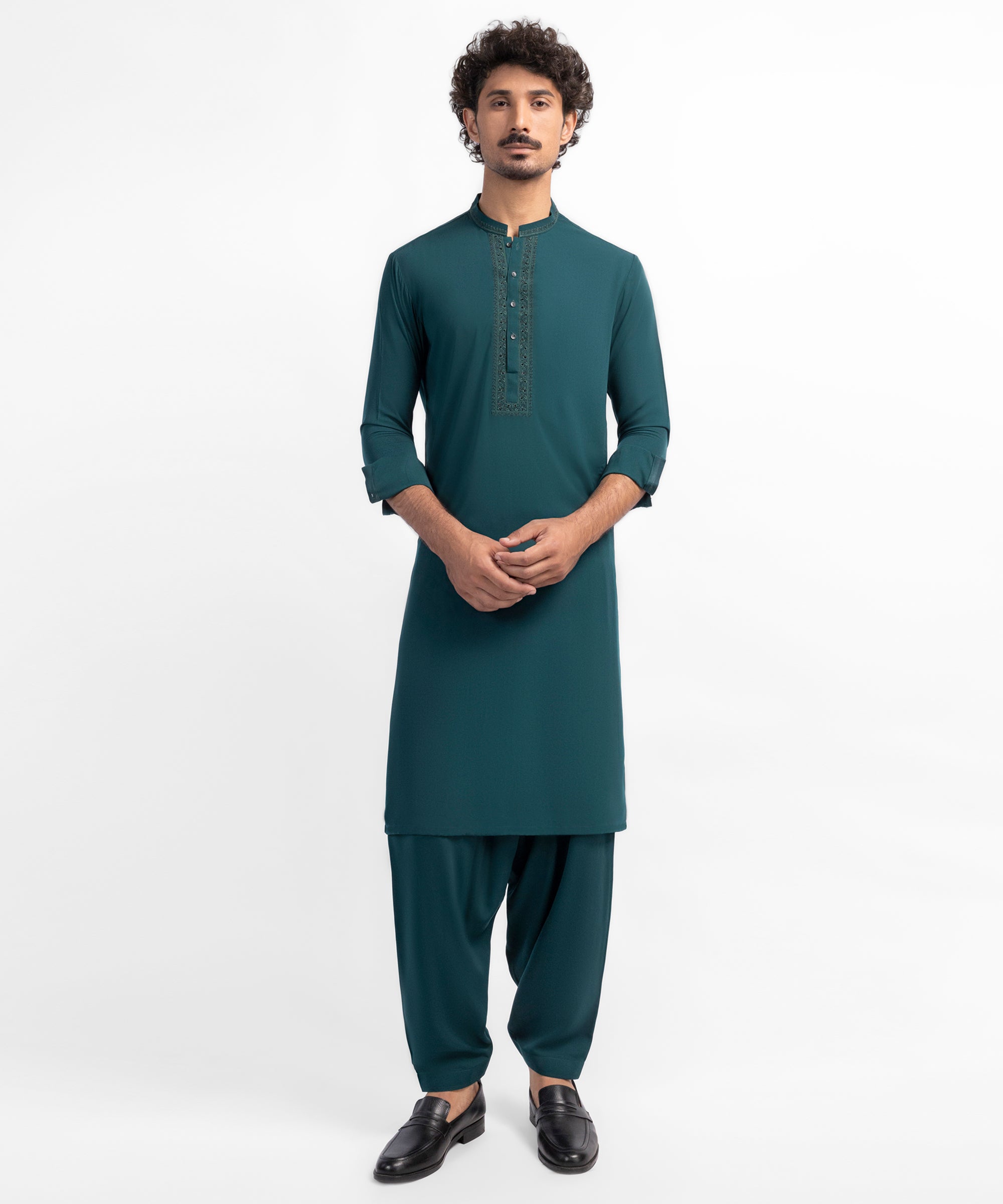 Forest Green Formal Georgette Kameez Shalwar
