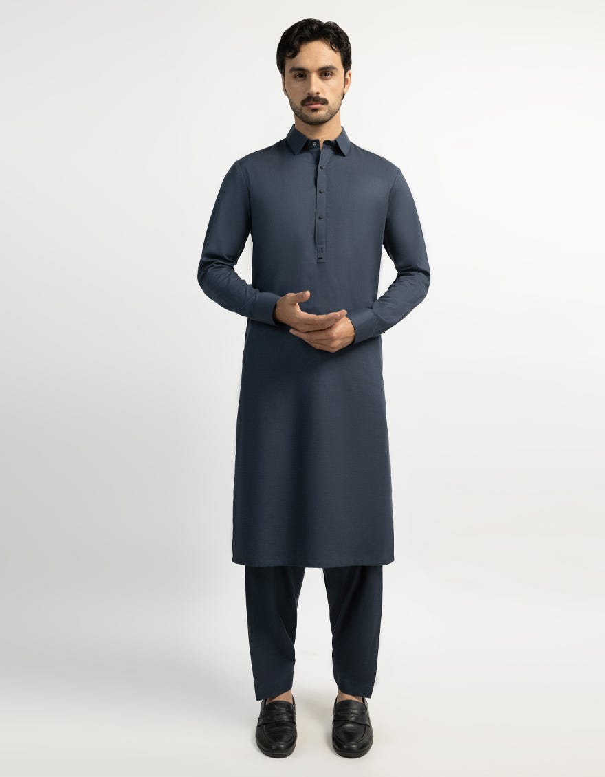BLUISH GREY CASUAL KAMEEZ SHALWAR